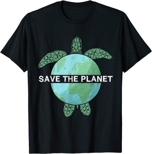 Save The Planet Earth Day Environment Turtle Recycle Ocean T-Shirt