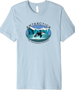 Antarctica Orca Whale Iceberg Cool Antarctic Travel Souvenir Premium T-Shirt