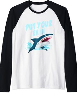 orca plush shark tee shark tee women shark mouth Raglan Baseball Tee