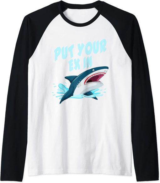 orca plush shark tee shark tee women shark mouth Raglan Baseball Tee