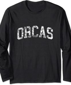 Orcas Vintage Arch Logo University Sports Style Long Sleeve T-Shirt