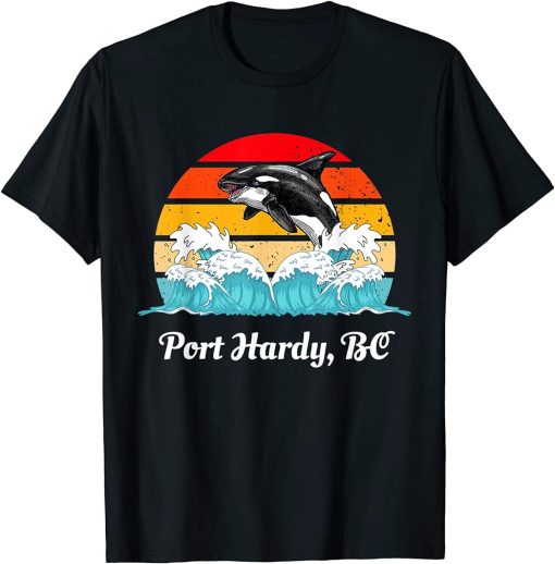 Vintage Port Hardy BC Distressed Orca Killer Whale Art T-Shirt