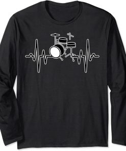 Drum Heartbeat Shirt Orca Music Graphic Tee Plus Size Long Sleeve T-Shirt