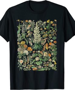 Vintage Inspired Flower Botanical Chart T-Shirt